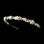 Ivory Porcelain Pearl Flower Bridal Headband Tiara