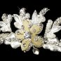Silver Crystal White Pearl Yellow Floral Bridal Tiara