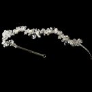 Silver White Freshwater Pearl Crystal Wavy Tiara