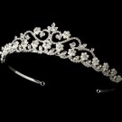 Silver White Pearl Crystal Floral Bridal Tiara