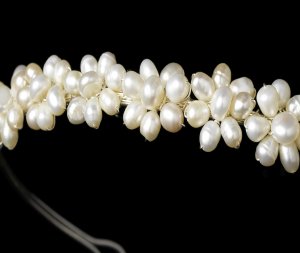 Silver Freshwater Pearl Bridal Headband Tiara