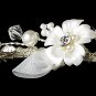 Ivory Floral Crystal Silver Bridal Headband Tiara