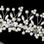 Silver Ivory Pearl AB Swarovski Crystal Bridal Tiara
