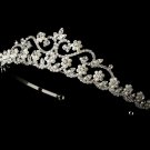 Silver Ivory Pearl Crystal Floral Bridal Tiara