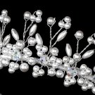 Silver White Pearl AB Swarovski Crystal Bridal Tiara