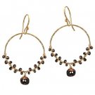 925 Sterling Silver Black Spinel Hoop Earrings