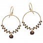 925 Sterling Silver Black Spinel Hoop Earrings