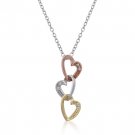 14K Gold Rhodium Necklace Heart Pendant