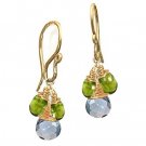 14K Gold Filled Idocrase Blue Topaz Earrings