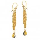 925 Sterling Silver Chain Whiskey Quartz Earrings