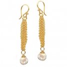 14K Gold Filled Chain Chrystal Quartz Earrings
