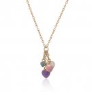 14K Gold Chain Necklace Multi Heart Pendant