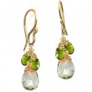 925 Sterling Silver Idocrase Green Amehtyst Earrings