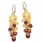 14K Gold Filled Swirl Ruby Dangle  Earrings