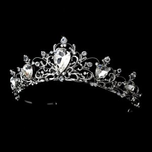 Silver Rhodium Rhinestone Elegant Bridal Tiara