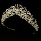 Enchanting Gold Swarovski Crystal Bridal Tiara