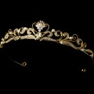 Gold Pearl Crystal Rhinestone Vine Bridal Tiara
