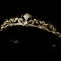 Gold Pearl Crystal Rhinestone Vine Bridal Tiara
