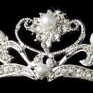 Silver Pearl Crystal Rhinestone Vine Bridal Tiara