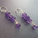 925 Sterling Silver Amethyst Teardop Earrings