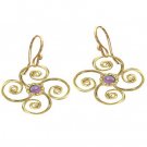 925 Sterling Silver Flower Pale Amethyst Earrings
