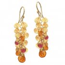 925 Sterling Silver Pink Ruby Garent Earrings