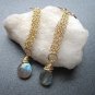 14K Gold Filled Chain Labradorite Earrings