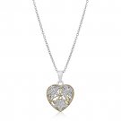 14K Gold Rhodium Heart Necklace Pendant