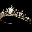 Gold Clear Rhinestone Elegant Bridal Tiara