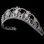 Silver Orange Swarovski Crystal Flower Bridal Tiara