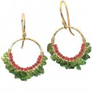 14K Gold Filled Tsavorite Wrapped Hoop Earrings