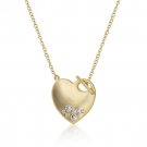 14K Gold Necklace Heart CZ Pendant