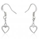Rhodium Heart Drop Earrings