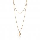 14K Gold Chain Necklace Champagne Pendant