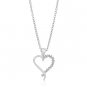 Classic Rhodium Necklace Heart CZ Pendant