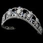 Silver Light Blue Swarovski Crystal Flower Bridal Tiara