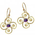 925 Sterling Silver Flower Amethyst Earrings
