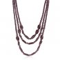 Brown Red Beaded Multi-Tier Necklace