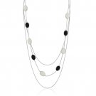 Rhodium Black Cream Multi-Chain Necklace