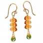 925 Sterling Silver Amber Idocrase Dangle Earrings