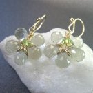 925 Sterling Silver Flower Green Amehtyst Earrings