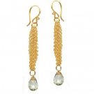 14K Gold Filled Chain Green Amethyst Earrings