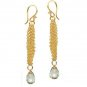 14K Gold Filled Chain Green Amethyst Earrings