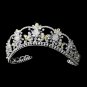Silver Yellow Swarovski Crystal Flower Bridal Tiara