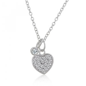 Classic Chain Neklace Heart CZ Pendant