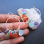 925 Sterling Silver Multi Stone Hoop Earrings