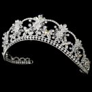 Silver AB Swarovski Crystal Flower Tiara