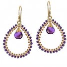 14K Gold Filled Amethyst Wrapped Hoop Earrings