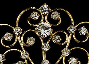 Gold Royal Rhinestone Crystal Bridal Tiara