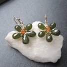 925 Sterling Silver Flower Idocrase Earrings